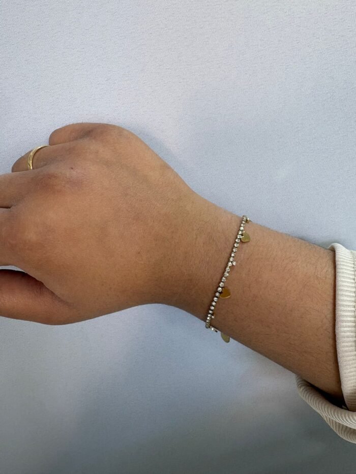 Pulsera Corazones y Brillo