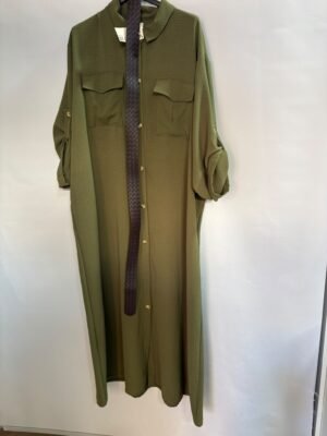 Vestido Camisero Verde Militar